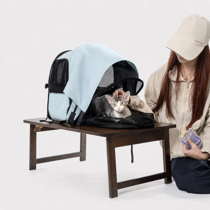 Expandable Cat Carrier Backpack | Breathable Travel Bag with Sunshade