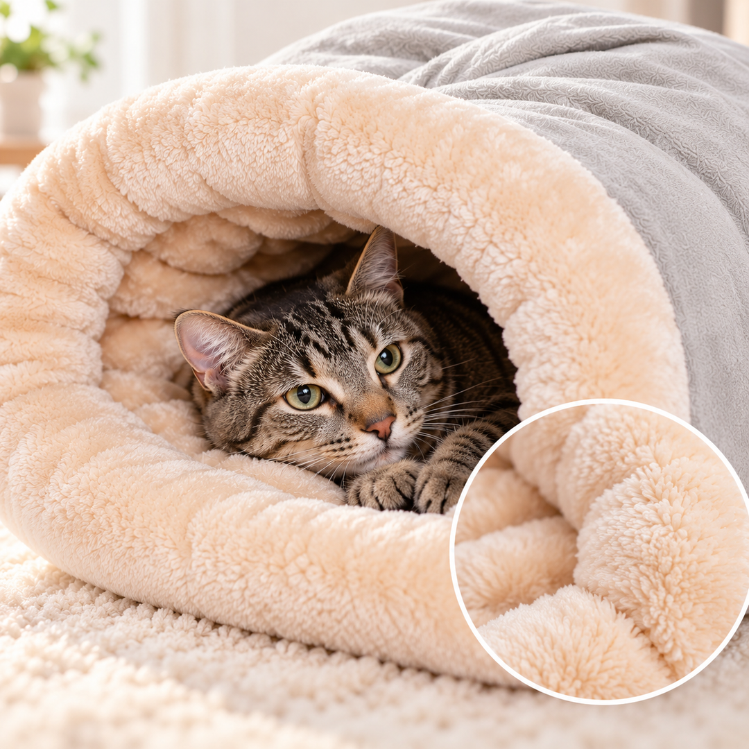 CozyNest Semi-Enclosed Winter Cat Sleeping Bag
