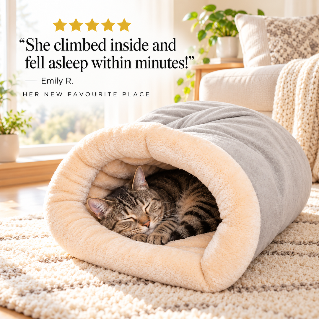 CozyNest Semi-Enclosed Winter Cat Sleeping Bag