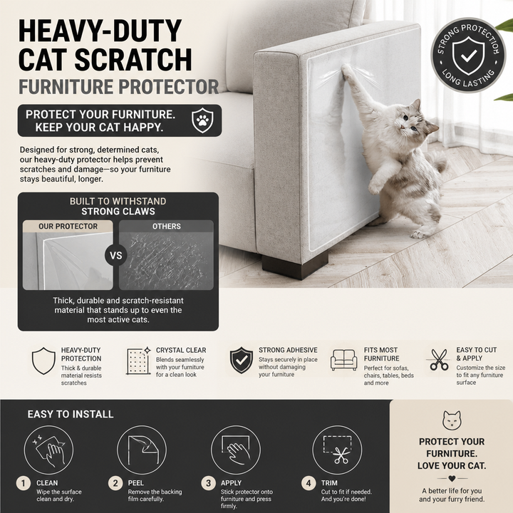 Heavy-Duty Cat Scratch Furniture Protector