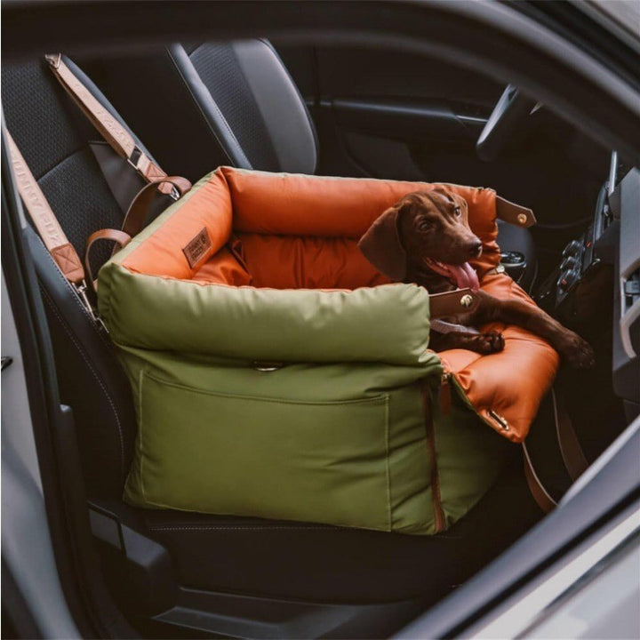 Deluxe Faux Leather Center Console Pet Car Seat & Carrier