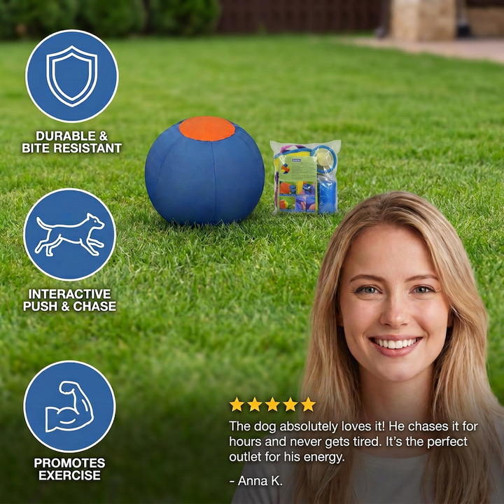 Inflatable Bite Resistant Herding Ball for Dogs – Durable Interactive Push & Chase Toy