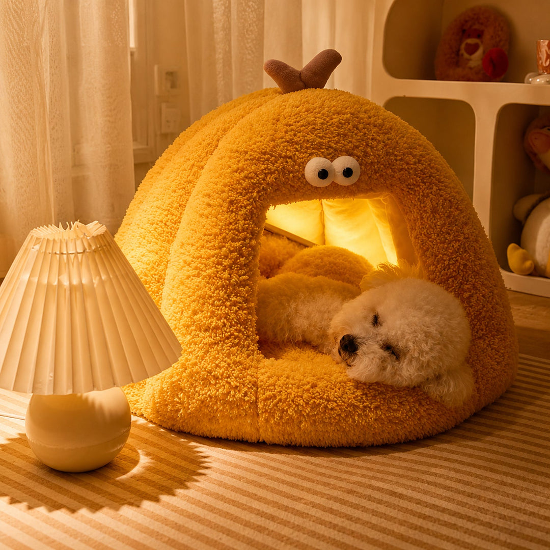Dog Bed & Cat Bed | Silly Monster House | Soft Plush, Removable Cushion & Non-Slip Base
