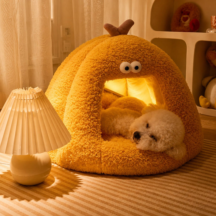 Dog Bed & Cat Bed | Silly Monster House | Soft Plush, Removable Cushion & Non-Slip Base