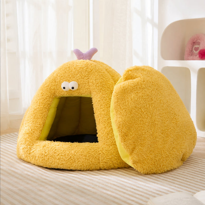 Dog Bed & Cat Bed | Silly Monster House | Soft Plush, Removable Cushion & Non-Slip Base