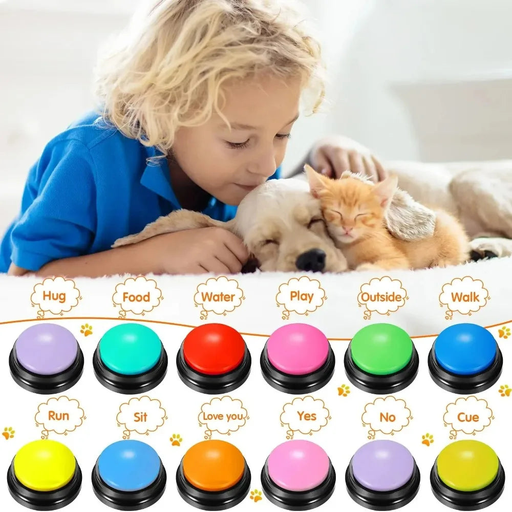 Dog Talking Buttons | Pet Communication Training Buttons | 30-Second Voice Playback | Pack of 4, 6 or 8