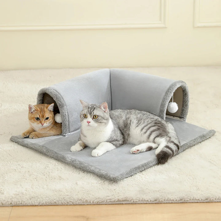 PurrHaven Cozy Cat Tunnel Bed