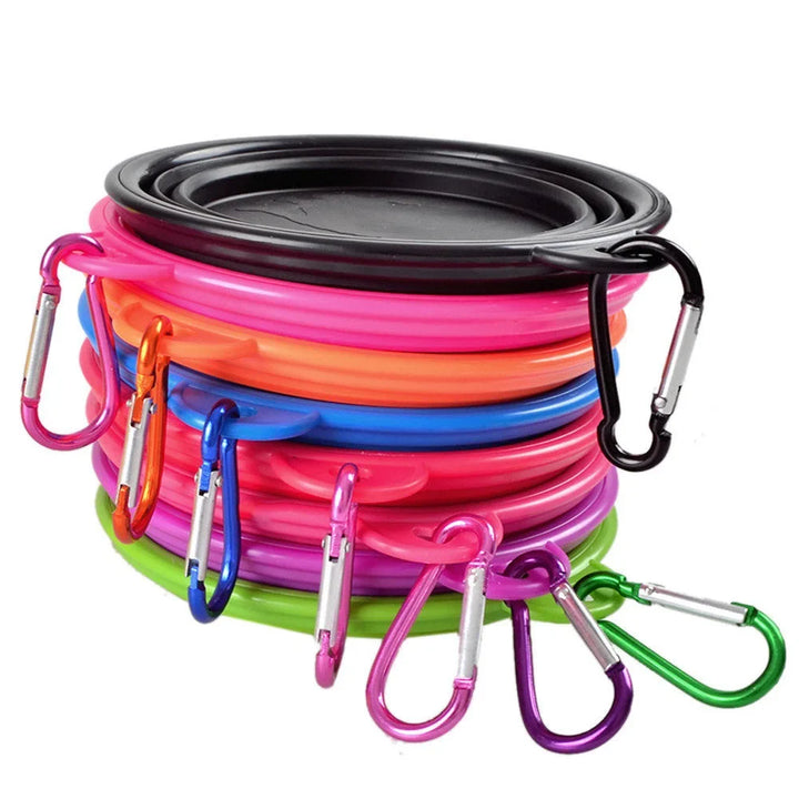 Collapsible Pet Silicone Dog Food & Water Bowl