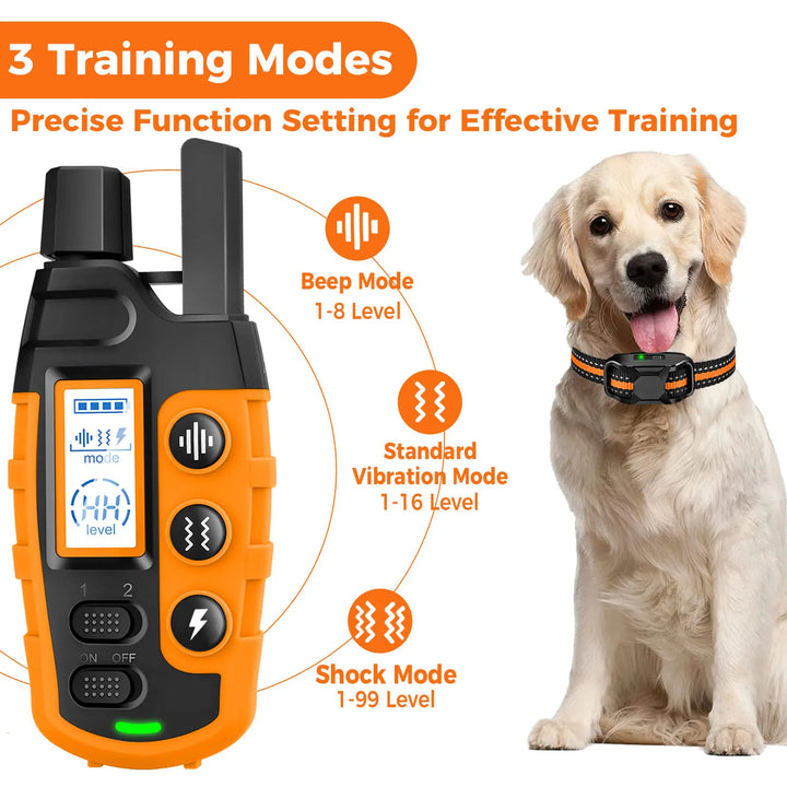 Waterproof Dog Training Collar | Remote Control 300m | Vibration & Sound | Rechargeable | Adjustable for All Breeds