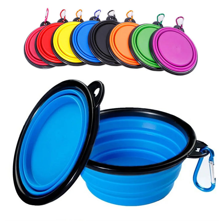 Collapsible Pet Silicone Dog Food & Water Bowl