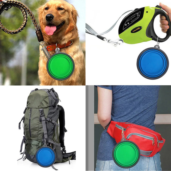 Collapsible Pet Silicone Dog Food & Water Bowl