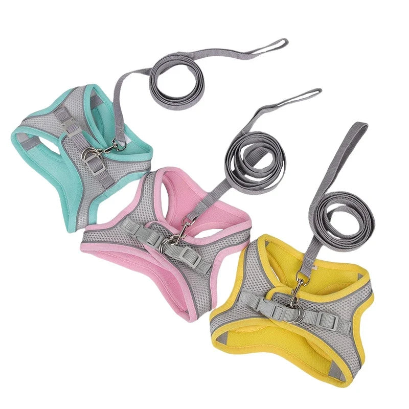 Dog Harness & Lead Set | Adjustable Fit | Breathable Vest | Reflective Outdoor Walking Set
