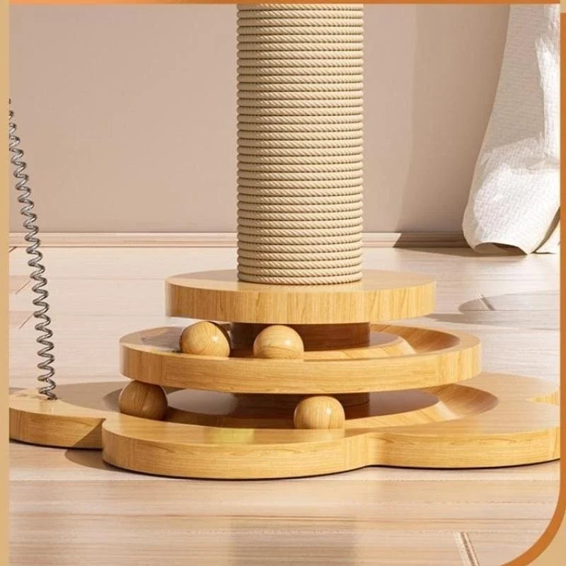 WhiskerWheel Solid Wood Cat Turntable Toy