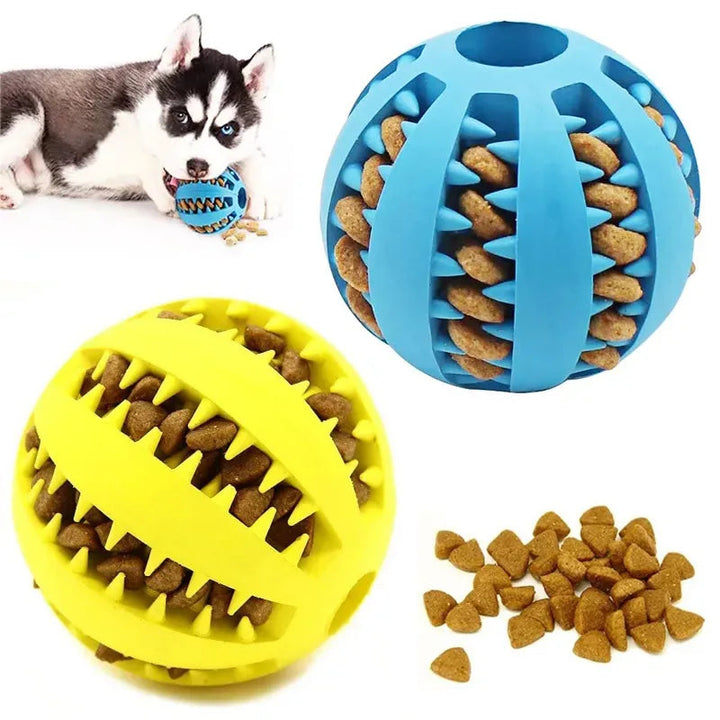 Rubber Dog Chew Ball | Dental Cleaning Treat Toy | Interactive Toy for Aggressive Chewers