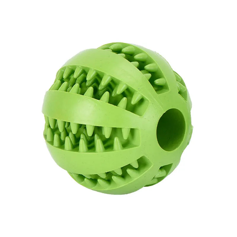 Rubber Dog Chew Ball | Dental Cleaning Treat Toy | Interactive Toy for Aggressive Chewers