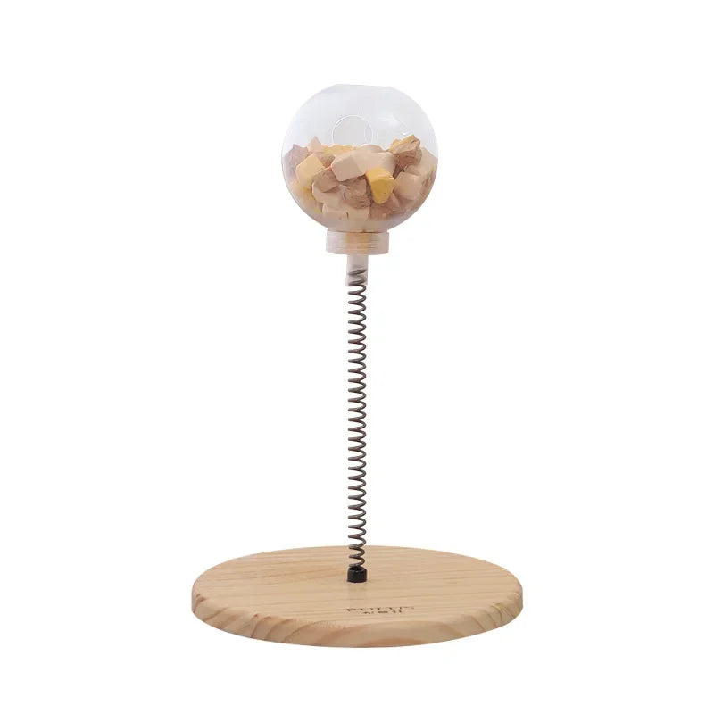 WoodlandWhirl Spring Turntable Cat Toy