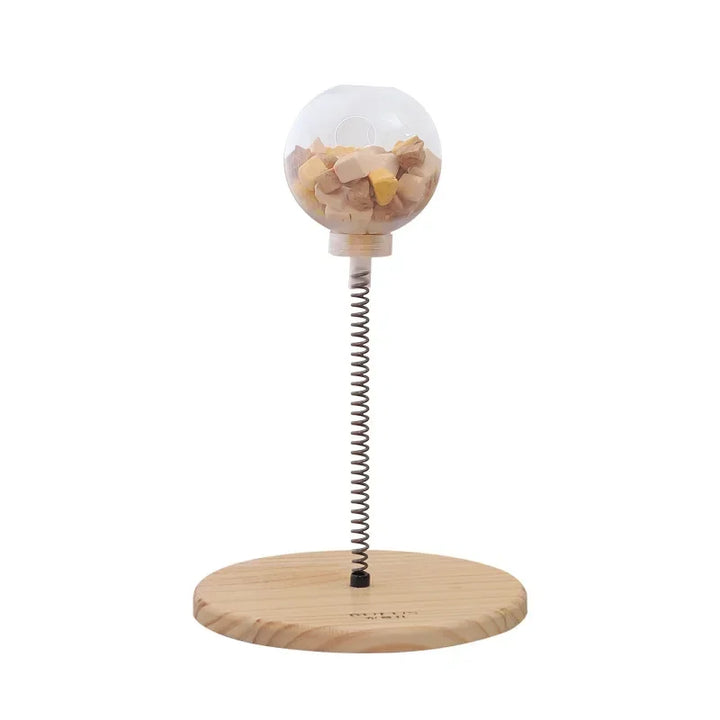 WoodlandWhirl Spring Turntable Cat Toy
