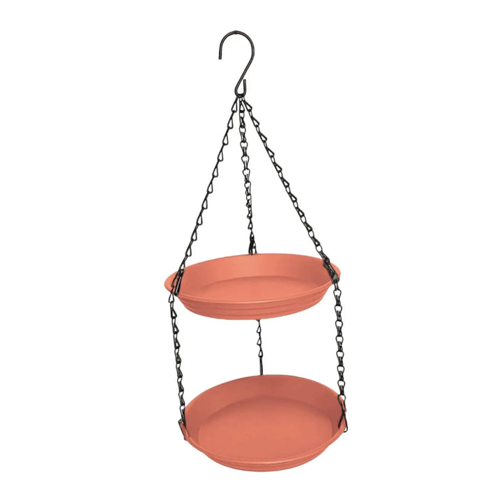 FeatherFeast Dual Bowl Hanging Bird Feeder