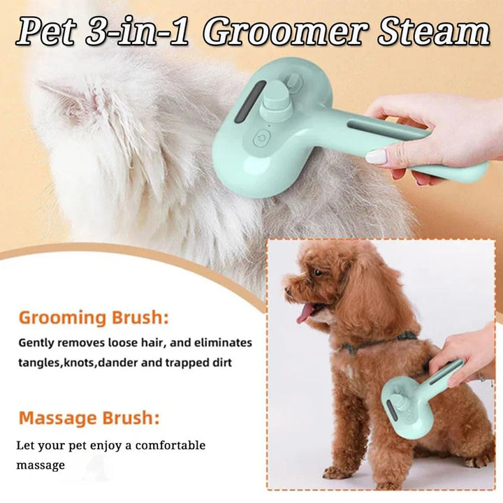 Pet Grooming Steam Brush | Luxury Pet Grooming Brush | Steam Spray Deshedding Tool