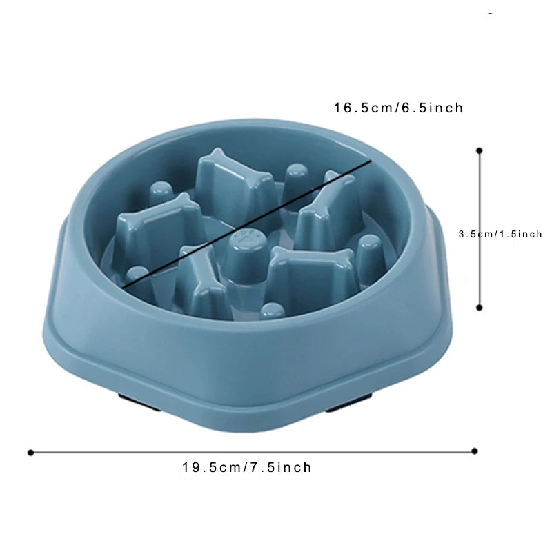 Slow Feeder Dog Bowl | Anti Choking Design | Non Slip Base | Easy Clean PP Food Dish