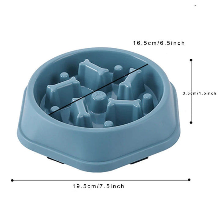 Slow Feeder Dog Bowl | Anti Choking Design | Non Slip Base | Easy Clean PP Food Dish