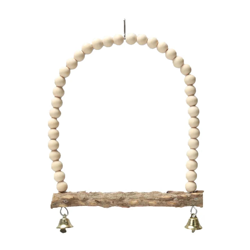 BellPerch Wooden Bird Swing