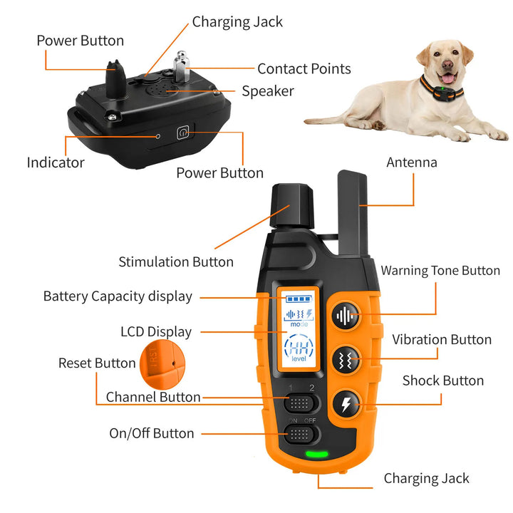 Waterproof Dog Training Collar | Remote Control 300m | Vibration & Sound | Rechargeable | Adjustable for All Breeds
