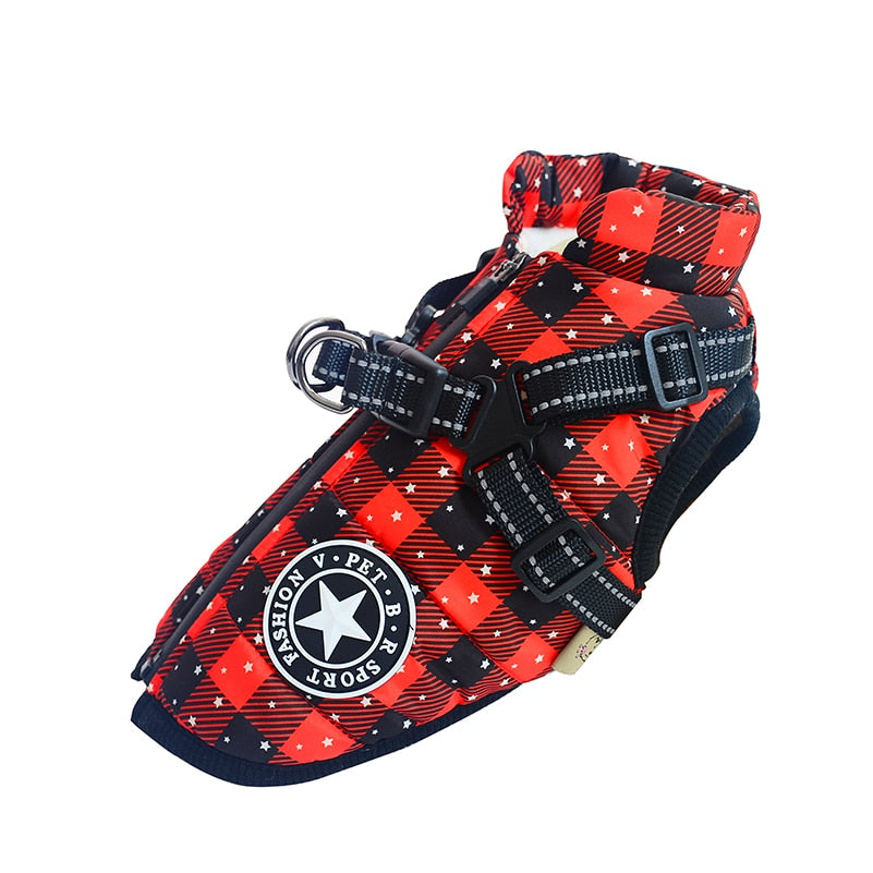 Waterproof Dog Jacket with Built-In Harness | Adjustable | Rain & Wind Protection | Sizes S–5XL
