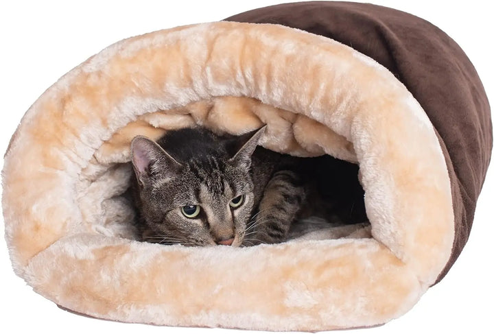 CozyNest Semi-Enclosed Winter Cat Sleeping Bag