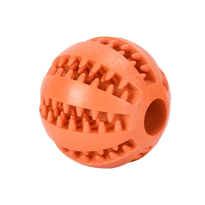 Rubber Dog Chew Ball | Dental Cleaning Treat Toy | Interactive Toy for Aggressive Chewers