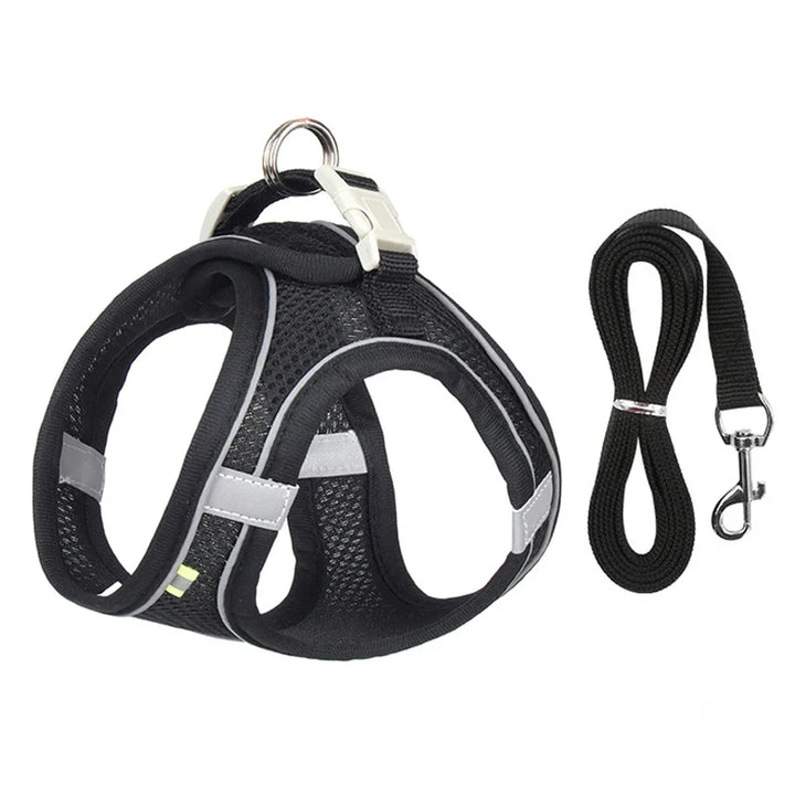 Dog Harness & Lead Set | Adjustable Fit | Breathable Vest | Reflective Outdoor Walking Set