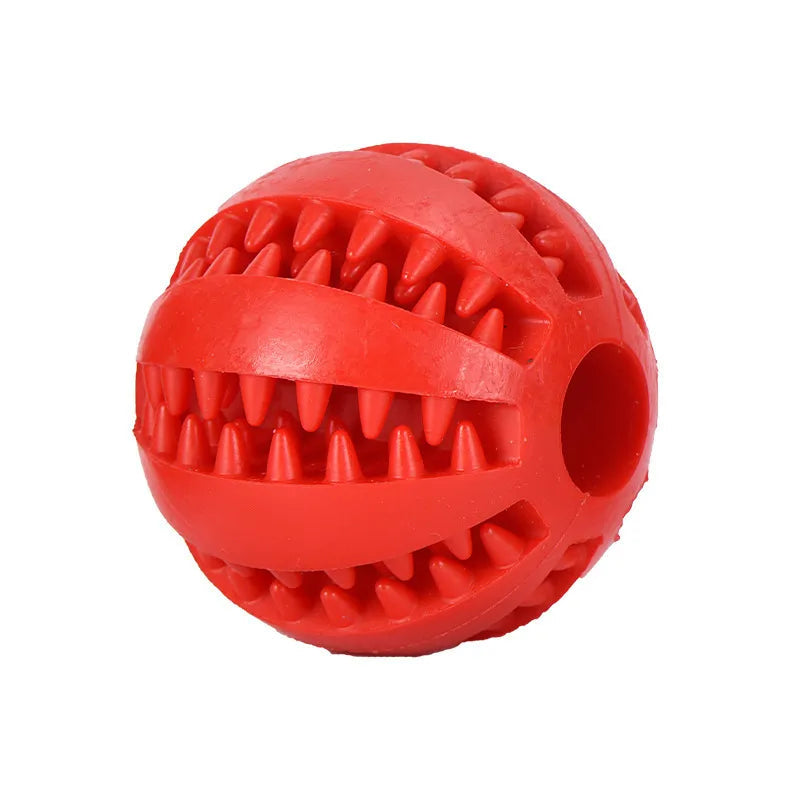 Rubber Dog Chew Ball | Dental Cleaning Treat Toy | Interactive Toy for Aggressive Chewers