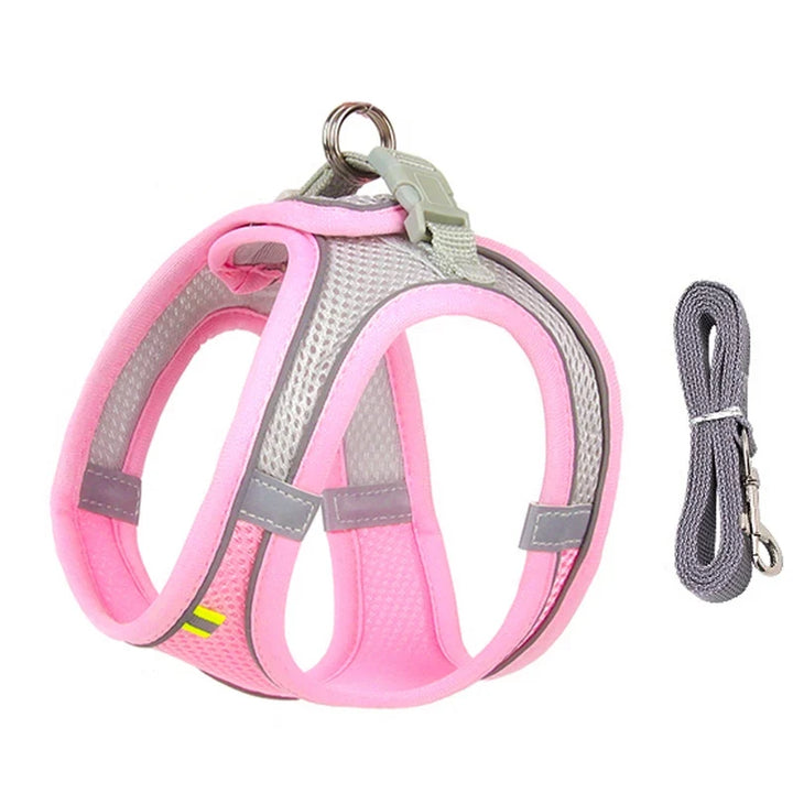 Dog Harness & Lead Set | Adjustable Fit | Breathable Vest | Reflective Outdoor Walking Set