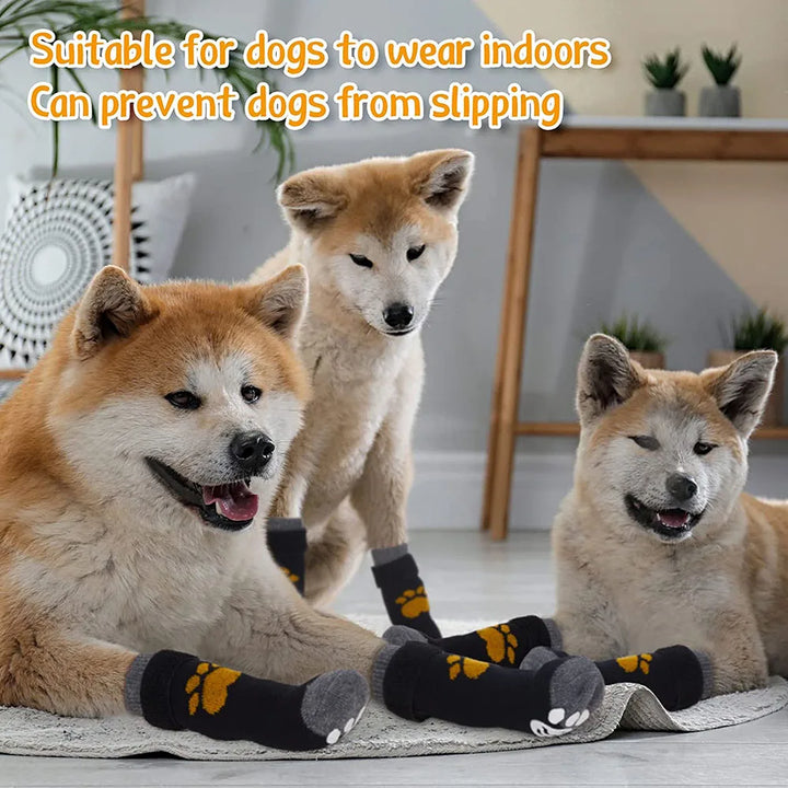 Dog Anti-Slip Socks | Knitted Breathable Fabric | Rubber Grip Indoor Paw Protectors | Sizes S–L