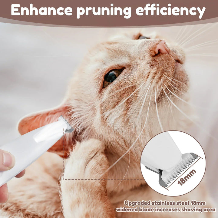 Waterproof Pet Paw Trimmer | LED Display Pet Hair Clippers | 1.8 cm Precision Grooming Blade