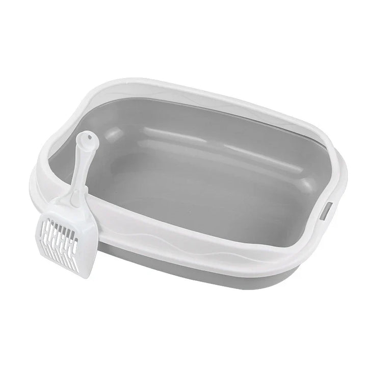 Semi-Enclosed Cat Litter Box | Anti-Splash PP Toilet Tray