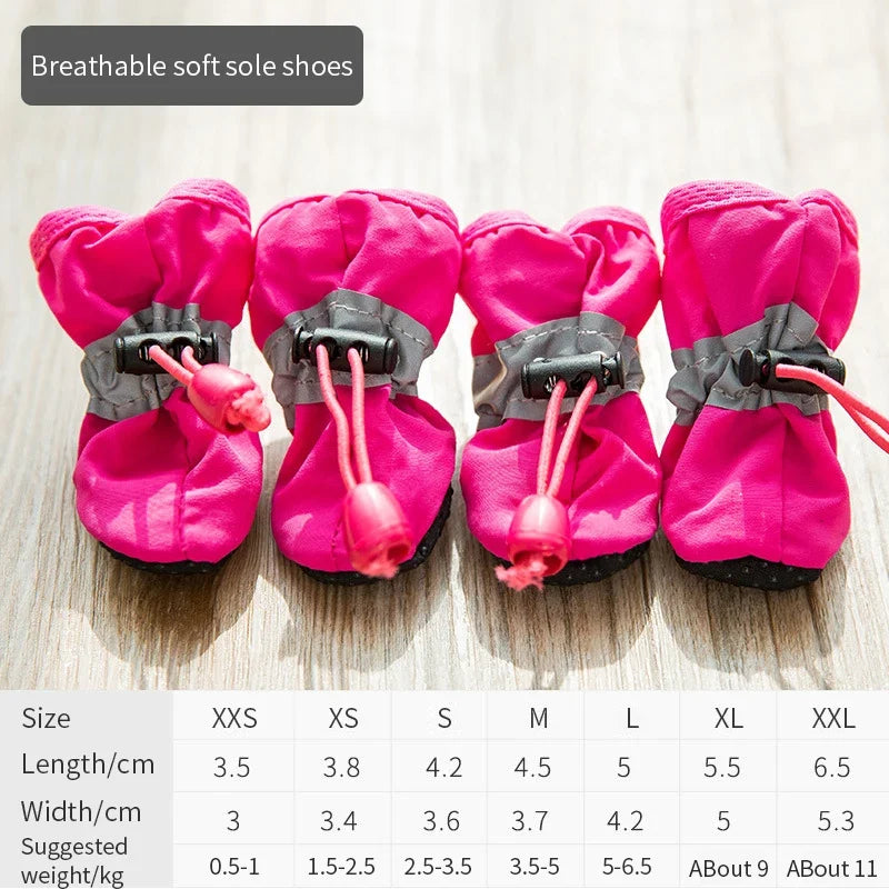 Dog Rain Booties | Waterproof Anti-Slip Paw Shoes | Rubber Sole | Adjustable Fit | Sizes XXS–XXL