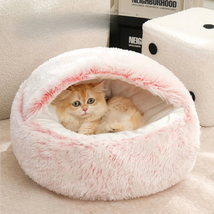 CozyCircle 2-in-1 Semi-Enclosed Round Cat & Pet Bed
