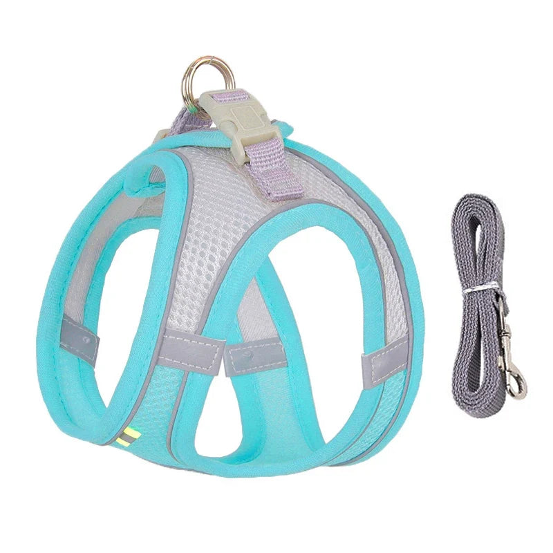 Dog Harness & Lead Set | Adjustable Fit | Breathable Vest | Reflective Outdoor Walking Set