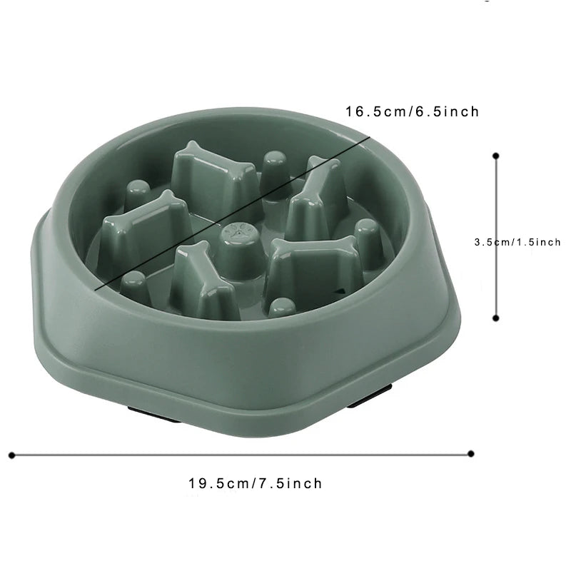 Slow Feeder Dog Bowl | Anti Choking Design | Non Slip Base | Easy Clean PP Food Dish