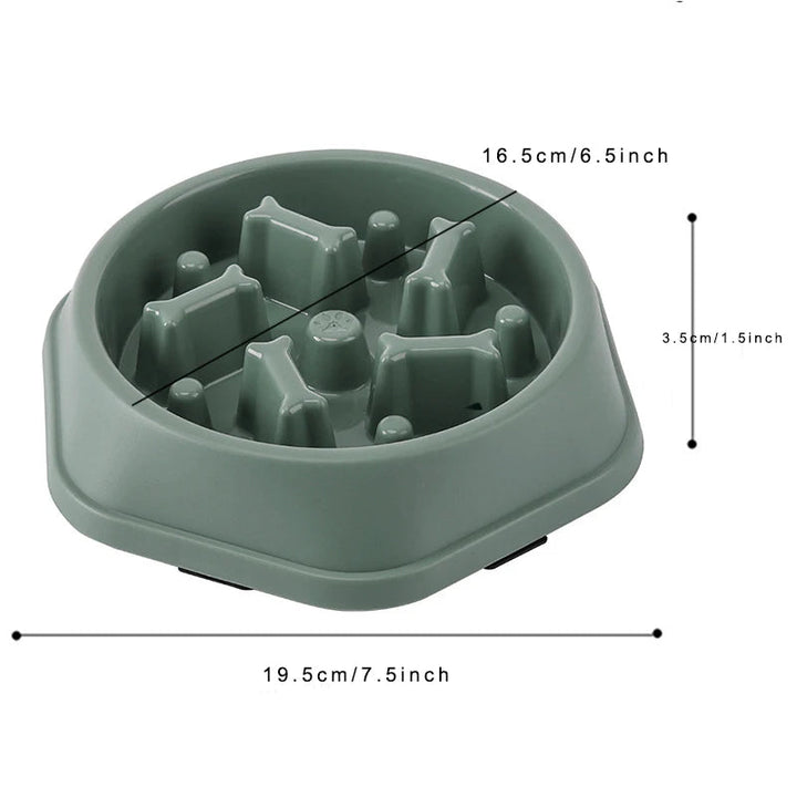 Slow Feeder Dog Bowl | Anti Choking Design | Non Slip Base | Easy Clean PP Food Dish