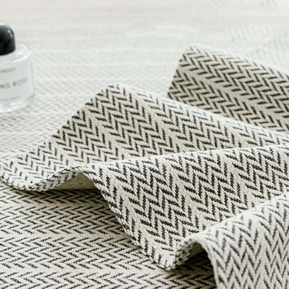 Solid Colour Chenille Sofa Cover | Anti-Scratch Herringbone Couch Protector | Durable