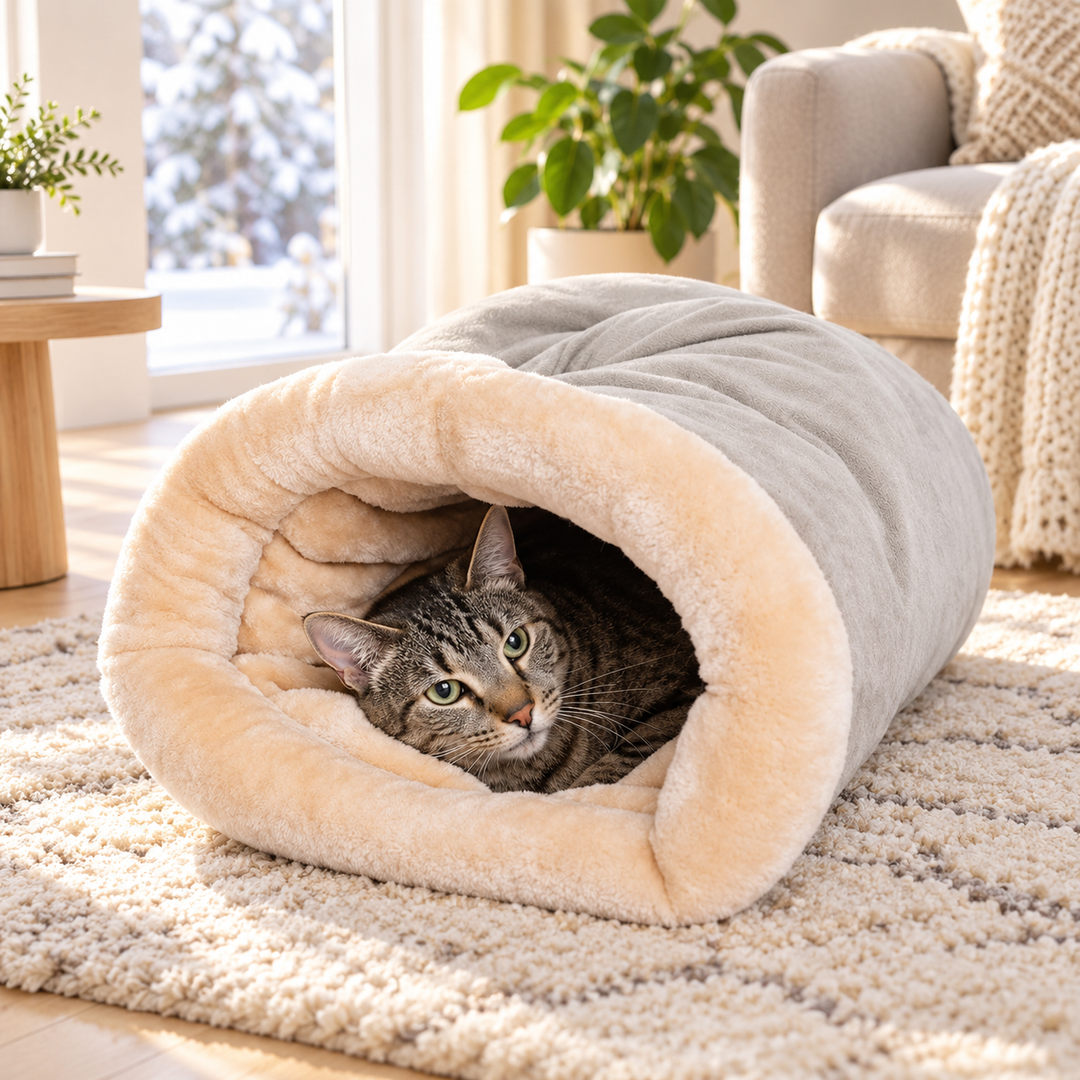 CozyNest Semi-Enclosed Winter Cat Sleeping Bag