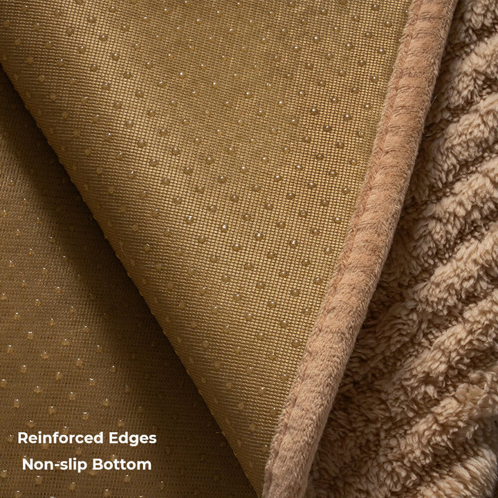 Thickened Plush Herringbone Sofa Cover | Non-Slip Pet-Proof Couch Protector | Machine Washable
