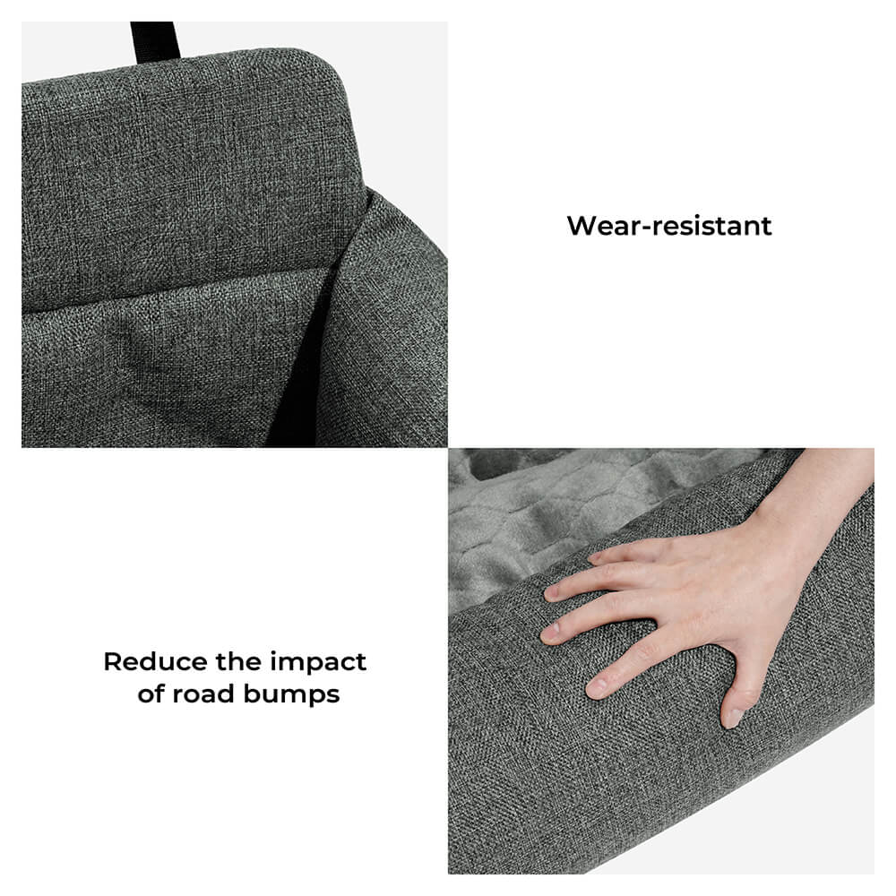 Dog Car Back Seat Bed | Washable Travel Bolster Seat Cover