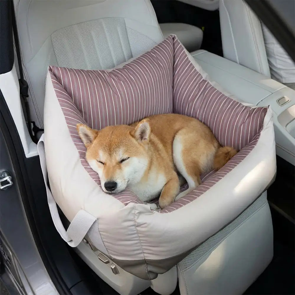 Dog Car Seat Bed | Water-Repellent Bolster Travel Seat | Non-Slip