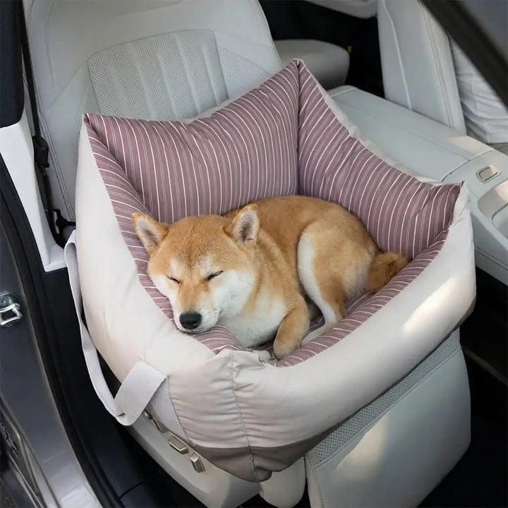 Dog Car Seat Bed | Water-Repellent Bolster Travel Seat | Non-Slip
