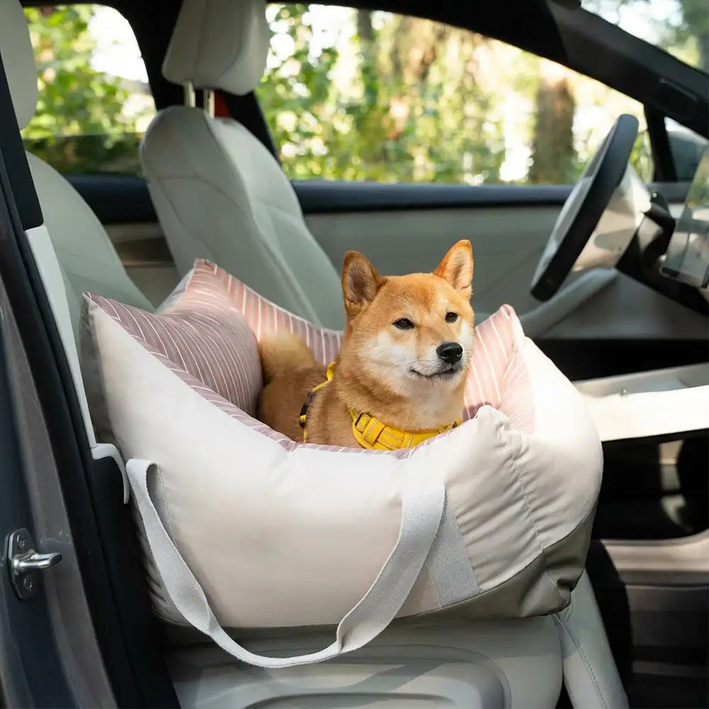 Dog Car Seat Bed | Water-Repellent Bolster Travel Seat | Non-Slip