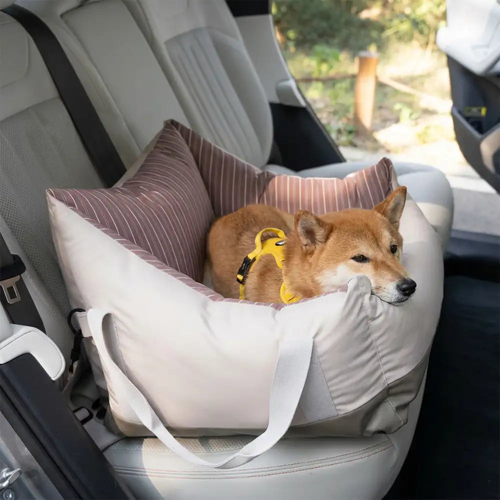 Dog Car Seat Bed | Water-Repellent Bolster Travel Seat | Non-Slip