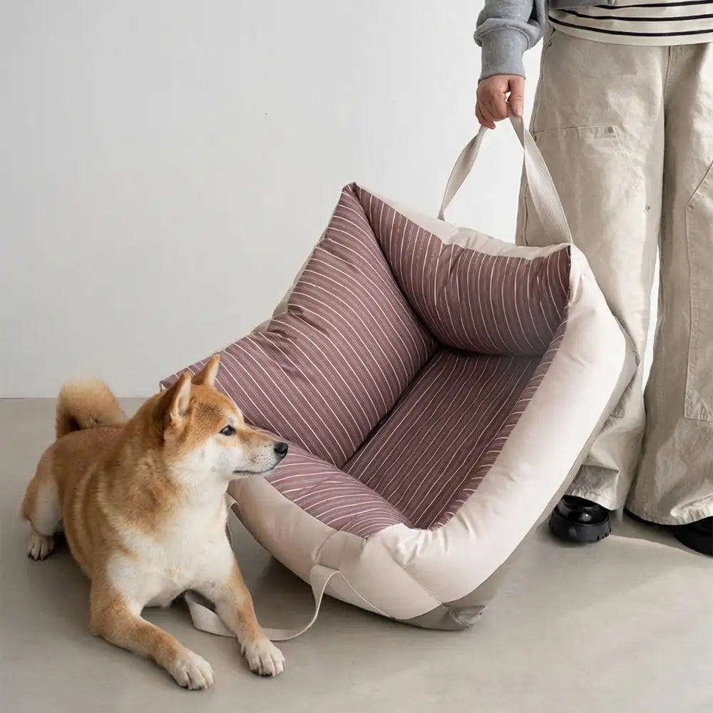 Dog Car Seat Bed | Water-Repellent Bolster Travel Seat | Non-Slip